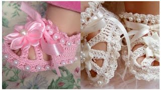 Most Attractive Elegant Crochet Hand knitting Baby Sandals Designs Free patterns