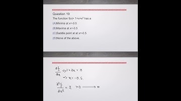GATE DA Sample Paper (2024) Question No. 19 (on Maxima and Minima) Solution