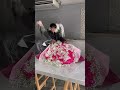 プロポーズに贈るピンクバラ108本とかすみ草の花束をラッピング　#プロポーズ #花束 #花屋 #花 #ラッピング