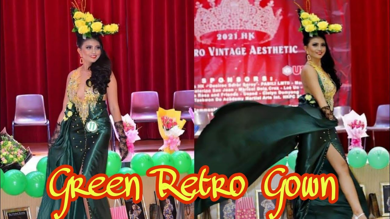 Miss Global Beauty/ Green Retro Gown Category / Beauty Pageant