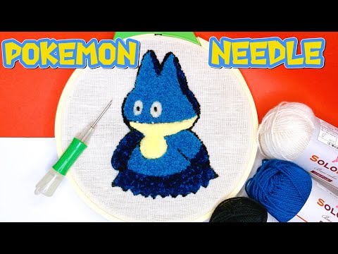 ポケモン フリーステッチングニードルでゴンベの刺繍 パンチニードル 
