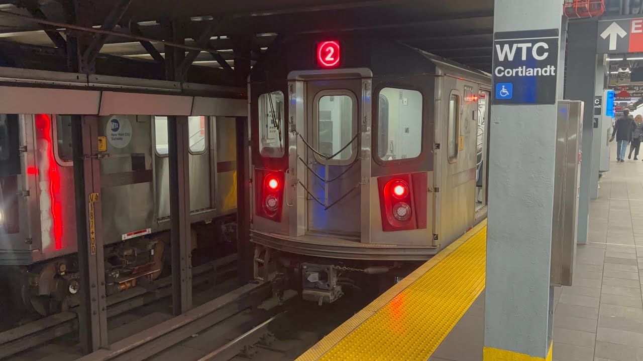 IRT 7th Avenue Line: R62A,R142 (1) & (2) train action at WTC-Cortlandt ...