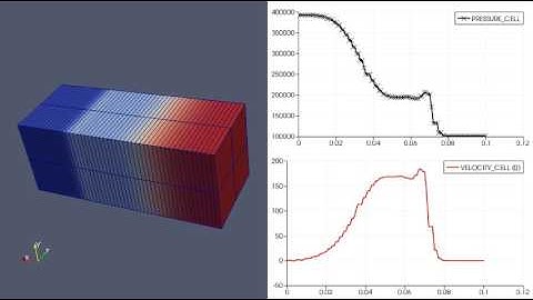 Sod shock 3d with Paraview