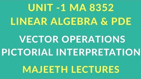 MA8352 Linear Algebra and PDE Vector operations