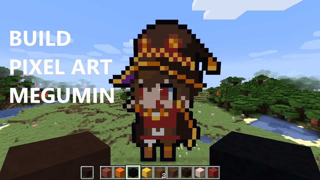 Minecraft Pixel Art Konosuba Megumin｜how To Build In