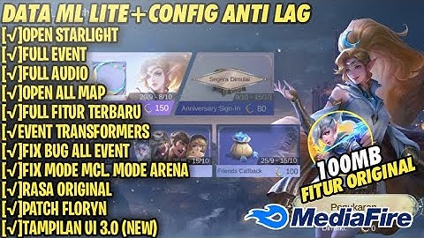 Data ML Lite 100MB Full Event - cocok untuk push rank | Patch Terbaru!!!