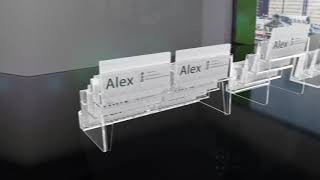 MaxGear 4 Pack Acrylic Business Card Holder for Desk
