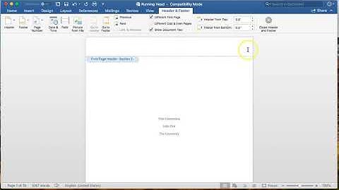 APA Running head, headers, page numbers