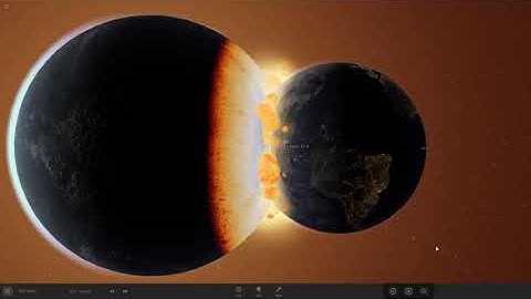 Earth and Kepler-62 e collision Universe Sandbox 2