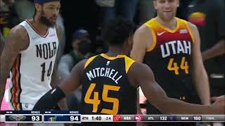 Donovan Mitchell Yelling After Hits A Three!