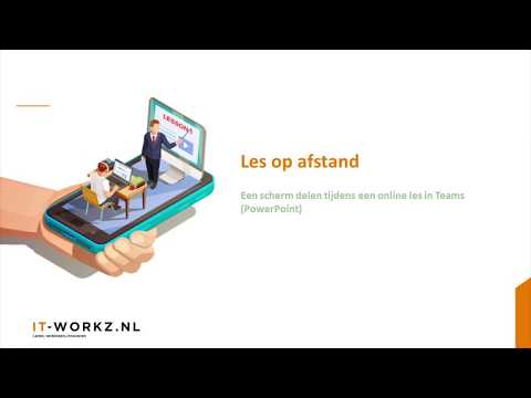 Scherm delen tijdens een online les in Teams met een PowerPoint