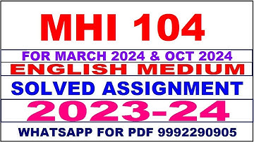 mhi 104 solved assignment 2023-24 | mhi 104 solved assignment in english 2024 | mhi 104 2024