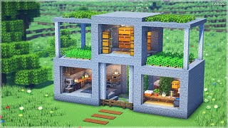 ⚒Minecraft | How To Build a Easy Survival Stone House  마인크래프트 건축 : 쉬운 야생 돌 집 만들기