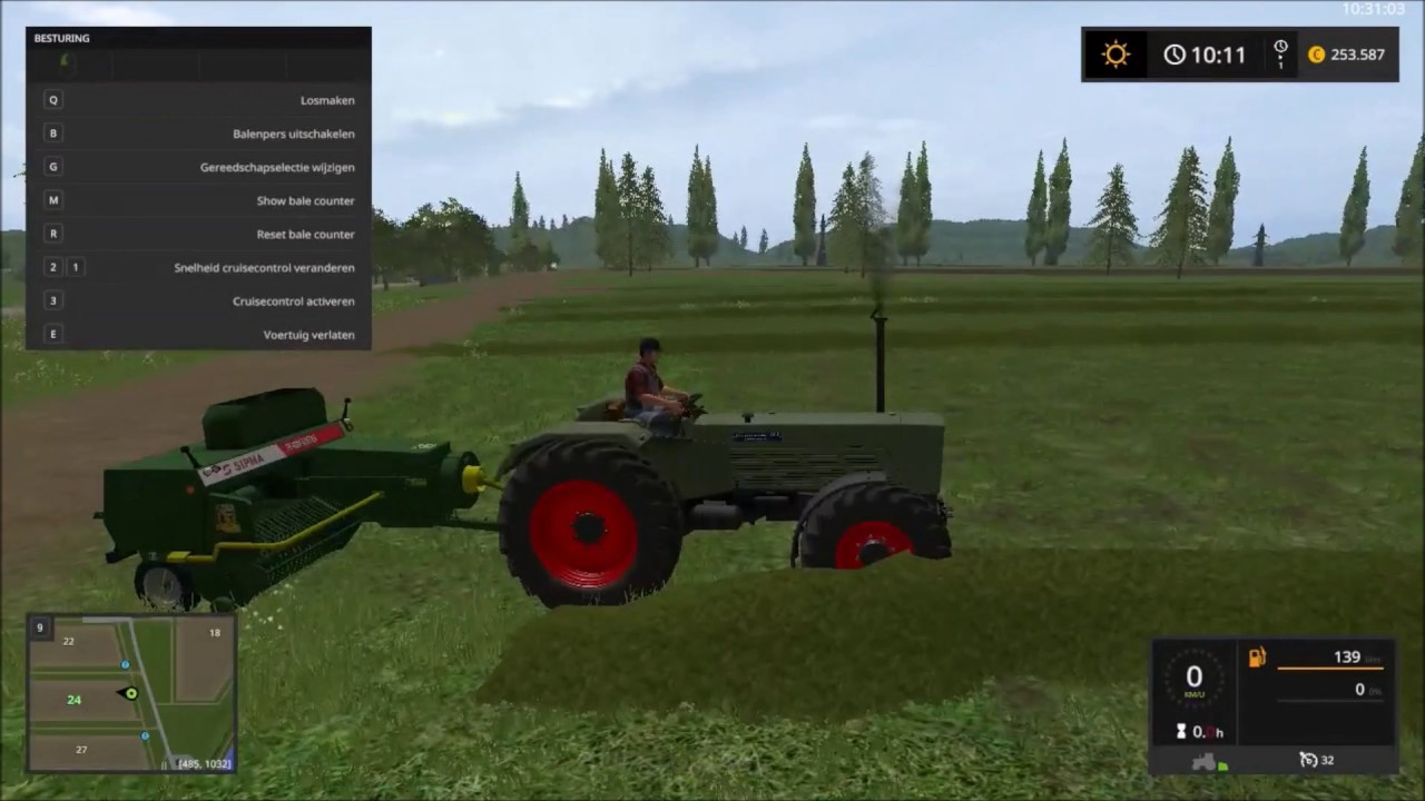 fs 17 sosnovka time lapse #8 manure spreading & grass baling