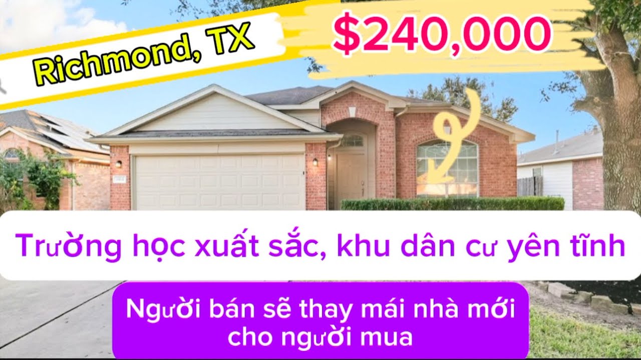 Richmond03 - $240K nhà trệt 4 mặt gạch, trường học tốt, thuế rẻ, mái nhà mới