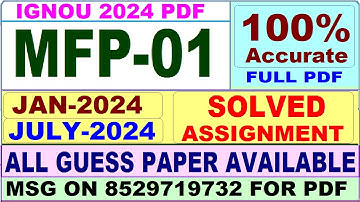 MFP 01 solved assignment 2024 / mfp 01 solved assignment 2024-25 / mfp 01 solved assignment 2023-24