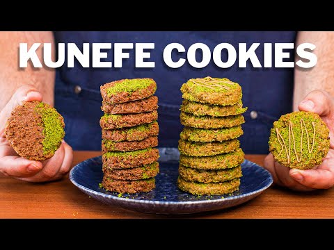 Caramel chocolate pistachio kunefe cookies, from the video