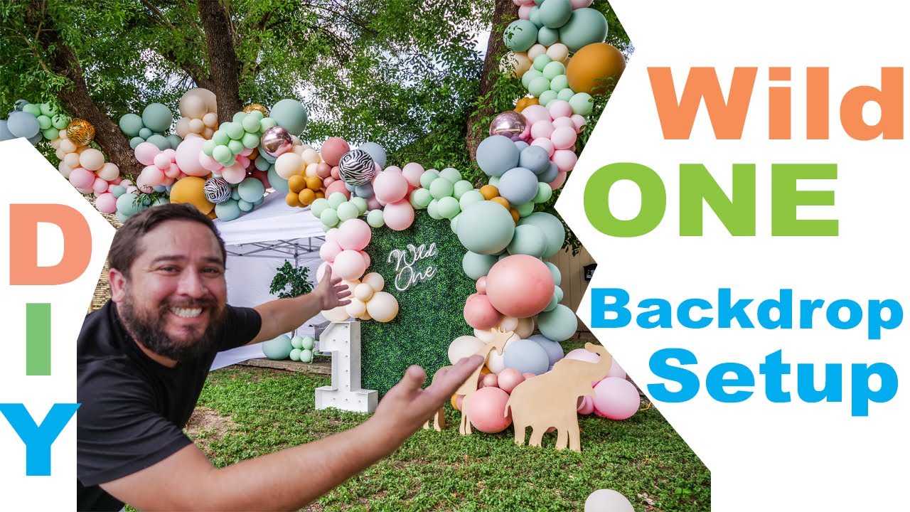 Wild One Birthday Balloon Garland Setup