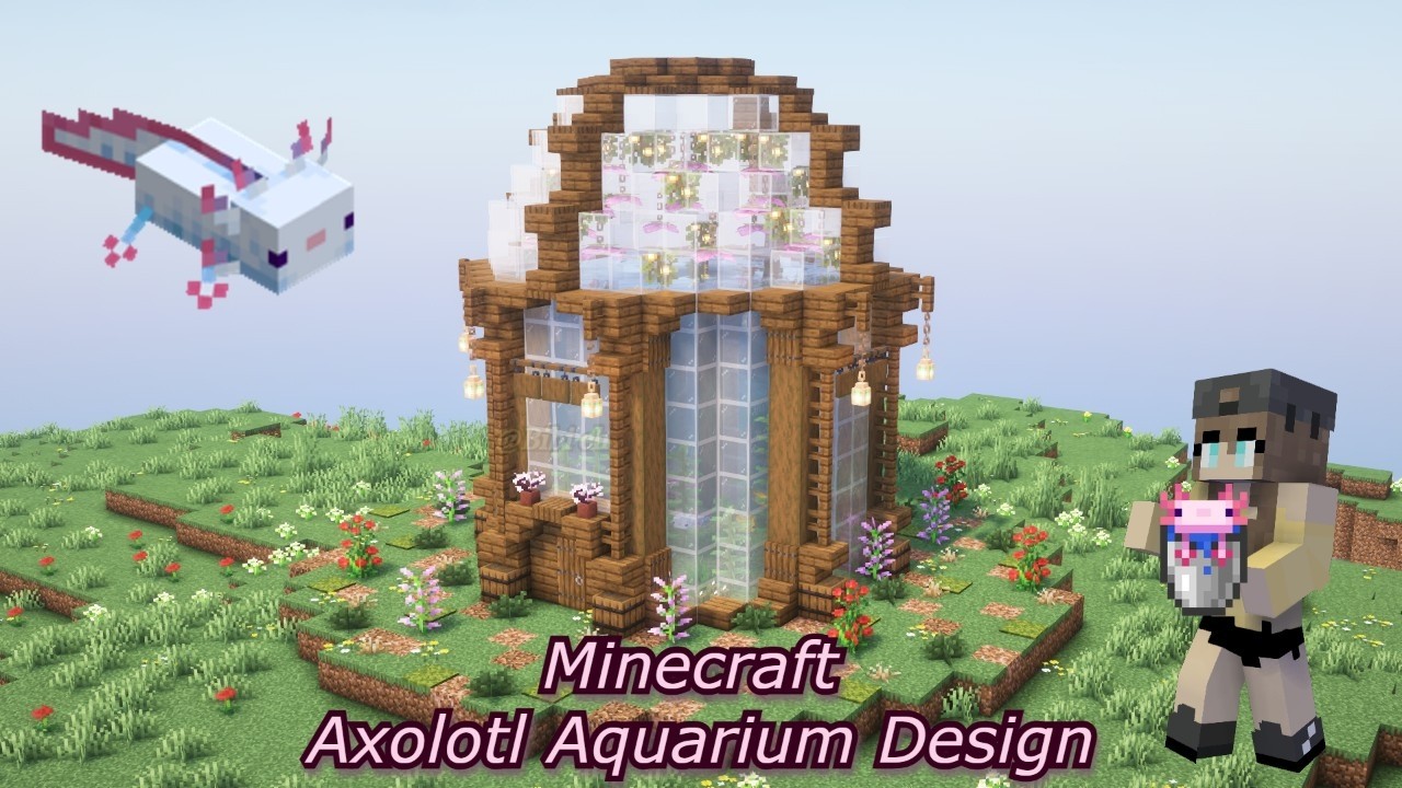 Minecraft | Build Axolotl Aquarium Design [ Tutorial ] - YouTube