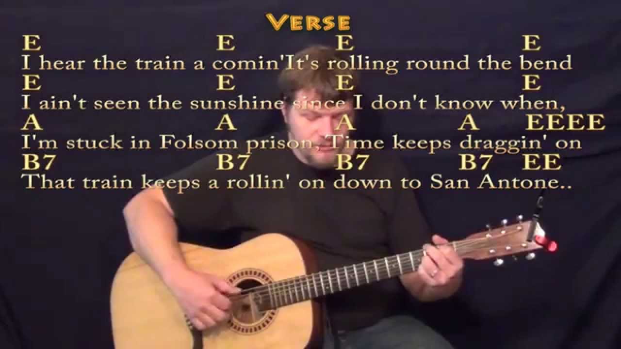 Folsom Prison Blues - Fingerstyle Guitar Cover Lesson with Chords ...