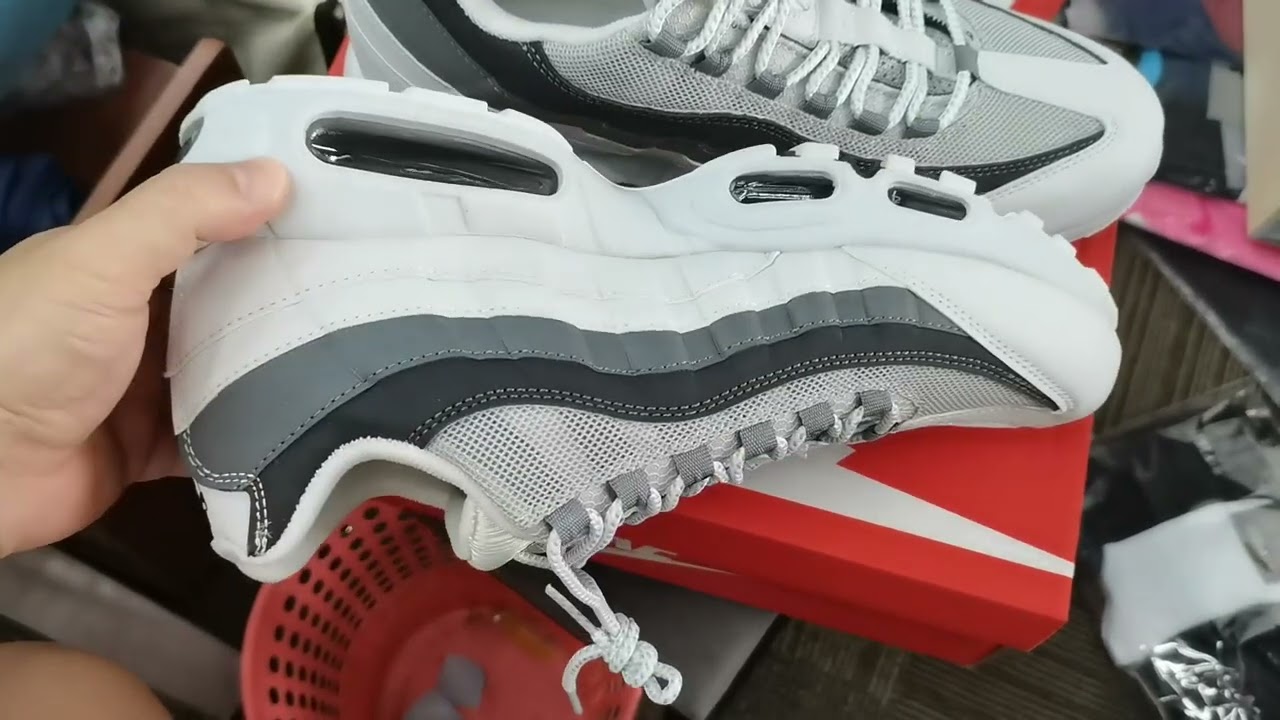 Unboxing 48 EUR Nike Air Max 95 Triple Grey Sneakers Running Trainers Men Shoes reps review