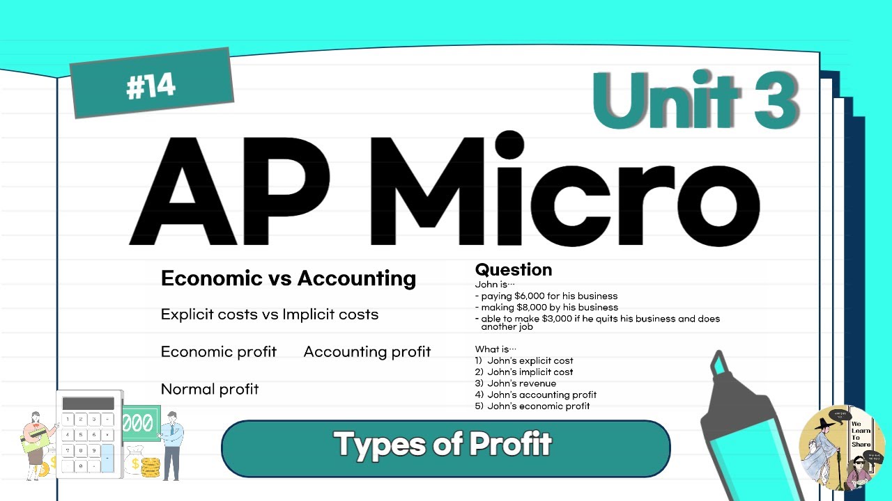 [AP Micro] (14) Types of Profit | Accounting vs Economic profit | 국제고 1학년의  지식나눔