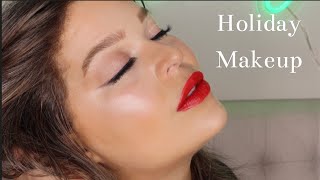 REVERSE CAT EYE✨ FESTIVE GLAM TRANSITION. THE PERFECT HOLIDAY LOOK. #makeup #holidaymakeuptutorial