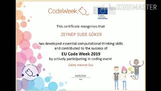 Video Sertifikalar -Codeweek Certificates
