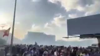 A video of the flood of people protesting in Beirut Martyrs' Square