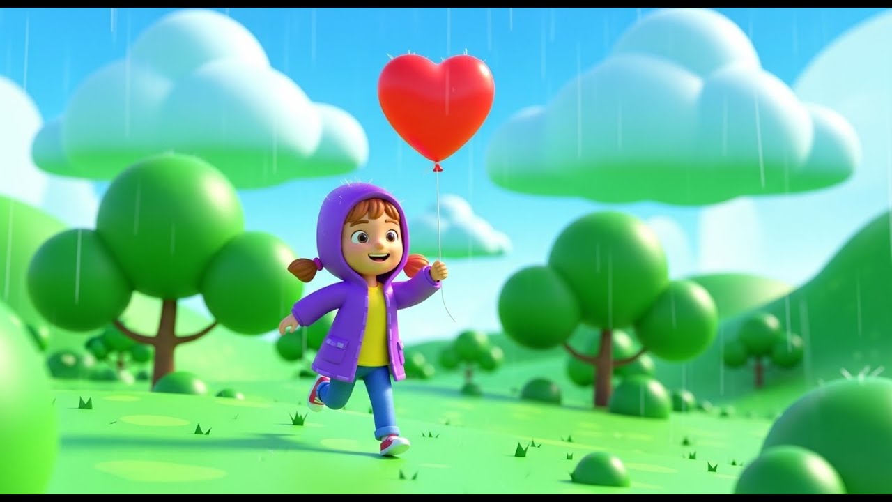 Rain Rain Let’s Go Play 🌧️🎈 | Fun Rainy Day Song for Kids | Playful Nursery Rhyme