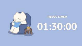 1.5 Hour Foucs Timer | No music | Study &amp; Work with Me