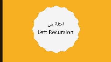 Compiler Design (المترجمات) | Eliminate Left Recursion