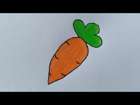 สอนวาดรูปแครอทแบบง่าย​ ๆ​ วาดรูปผักผลไม้🥕How​ to​ draw​ a​ carrot​ Easy​|My​Sky​Channel.