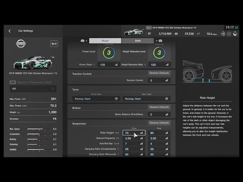 GT Sport | How to tune RIDE HEIGHT and FREQUENCY SIMPLE
