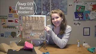 Easy DIY Earring Holder! With section for Hoops!