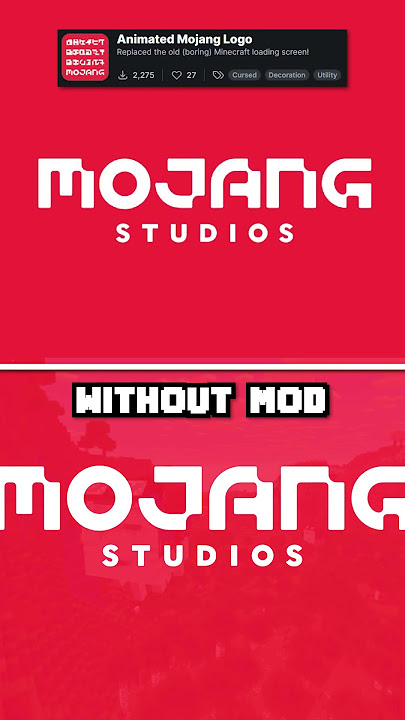 Minecraft: Animated Mojang Logo vs Without Mod #shorts