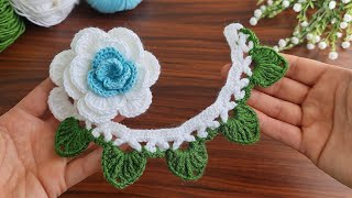 3D⚡💯Wow Amazing 💯👌How to make a eye-catching crochet flower⚡💯 Super easy crochet rose flower making.