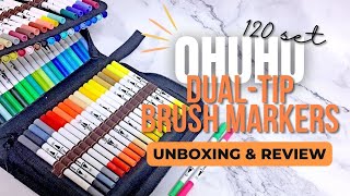 Ohuhu 120 Dual-Tip Brush Markers Unboxing & Review