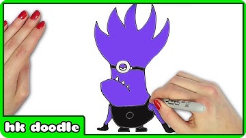How To Draw A  Purple Minion from Despicable Me  - Step by Step Drawing Tutorial