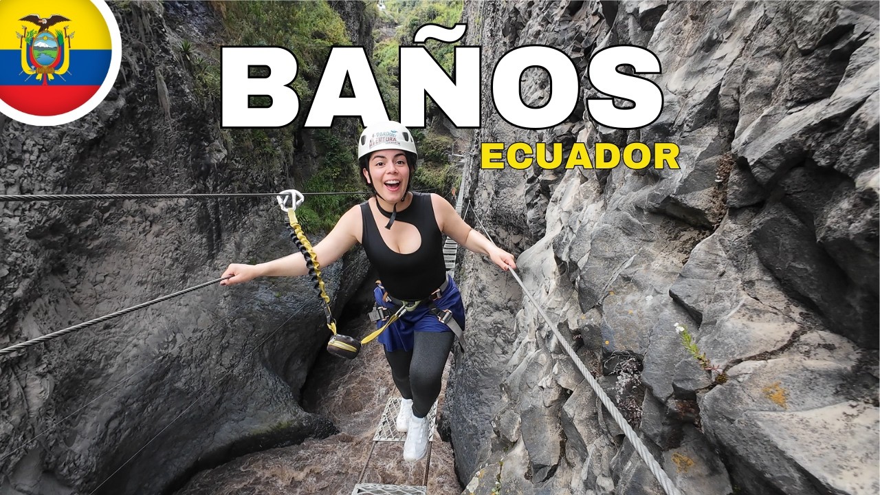 Llegamos a BAÑOS 🇪🇨 LA CIUDAD MÁS EXTREMA y DIVERTIDA de Ecuador l primeras impresiones - Geleocos