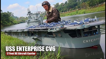 Giant DIY RC USS Enterprise with RC Plane Take Off and Landing.