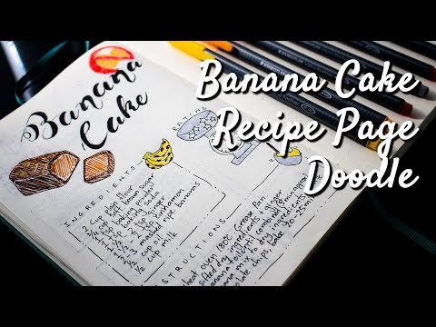eggless-banana-cake-recipe-|-bullet-journal-recipe-page-doodle-with-me