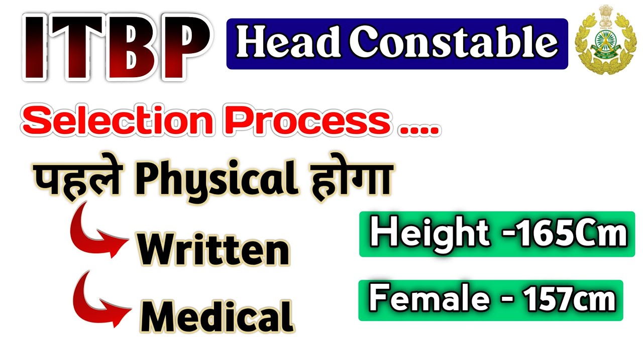 ITBP Head Constable Recruitment 2022 selection Process || pahle physical hoga ya written