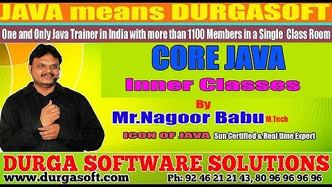 Core Java || "Inner Classes "​ || by Nagoor Babu Sir