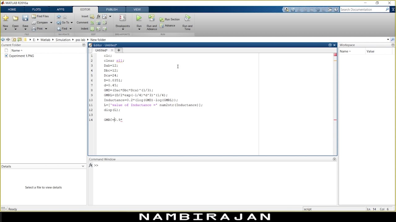 How to calculate L & C of 3-ph transmission line in MATLAB | PSS LAB ...
