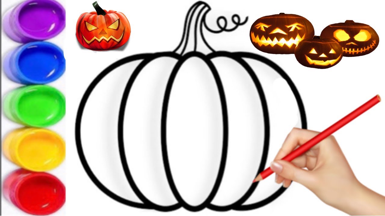 How to Draw Pumpkins for Children ? - YouTube