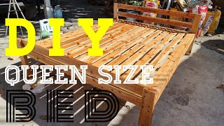 DIY - How to make Queen size BED | Paano gumawa ng Queen size bed. 60'x75'.