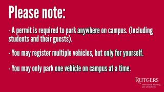 Rutgers University Parking Orientation