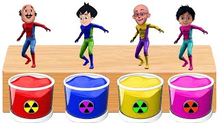 Bathing Colors Fun Motu Patlu Chimpoo Simpoo Shiva Head Spiderman l Shower Colors for Kids screenshot 3