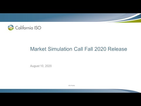 Aug 10, 2020 - Market Simulation Call Fall 2020 Release